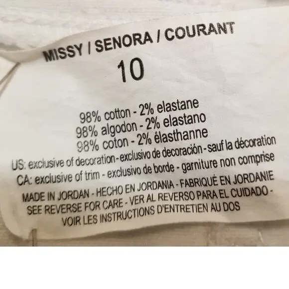 Gloria Vanderbilt Women's White Amanda Embellished Jean Stretch Capris Size 10 - Picture 11 of 13